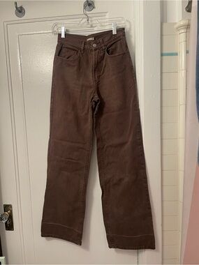 Women's Brown Wide-Leg Jeans